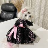 Black Tulle Lace & Blush Pink Dress thumbnail