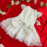 White Pearl Flower Girl Wedding Dress thumbnail