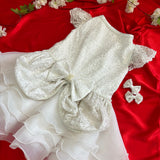White Pearl Flower Girl Wedding Dress thumbnail