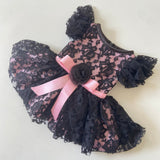 Black Tulle Lace & Blush Pink Dress thumbnail