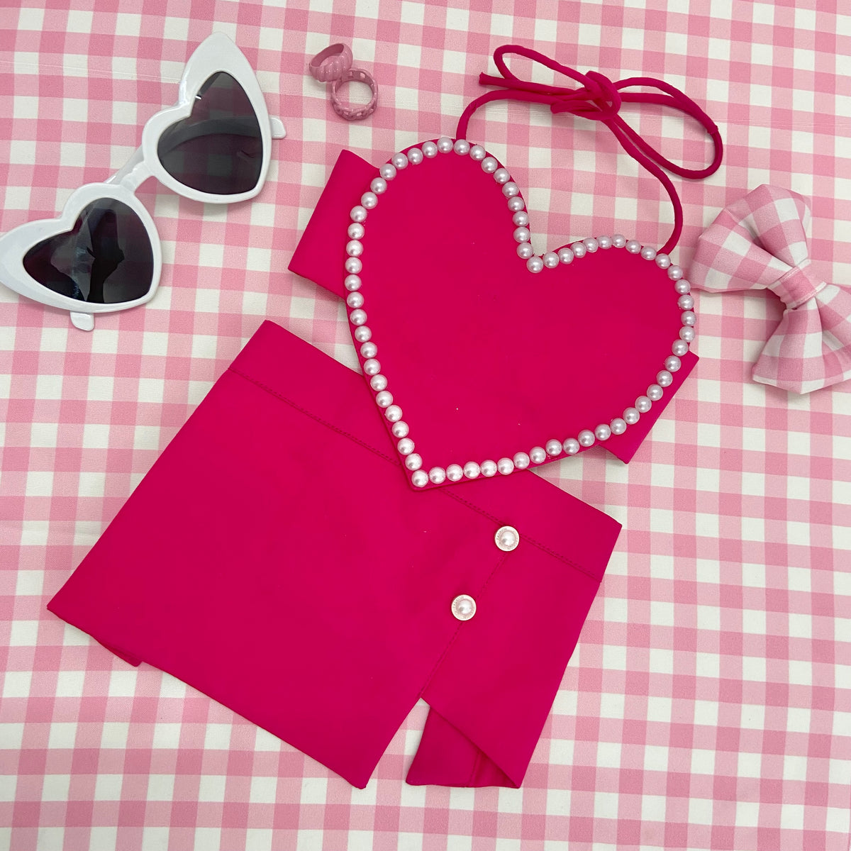 Barbie Heart Top & Skirt set