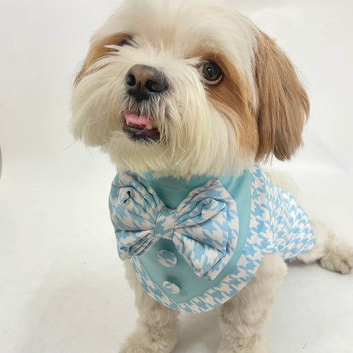 Blue Houndstooth Bandana Coat Set