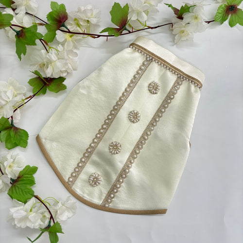 Gold & White Pearl Sherwani
