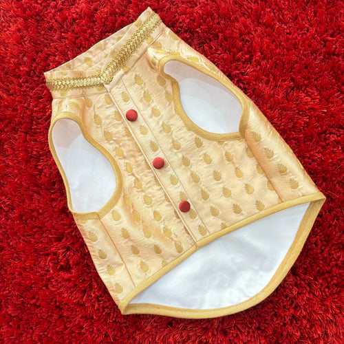 Cream & Gold Booti Sherwani