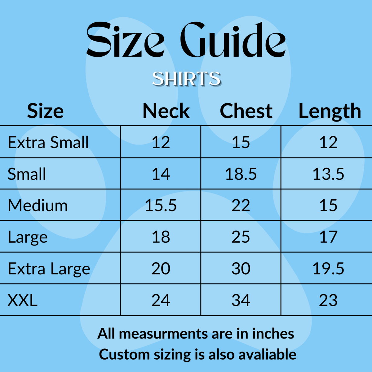 Size Shirt