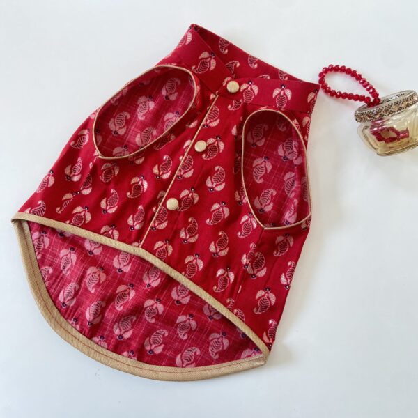 Scarlet Paisley Cut Sleeve Kurta