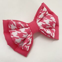 Pink Houndstooth Dual Tone Bowtie