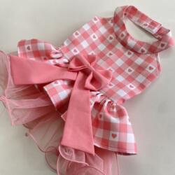 Baby Pink Love Checkered Crinkle skirt dress