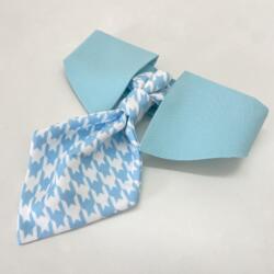 Blue Houndstooth Necktie & Collar