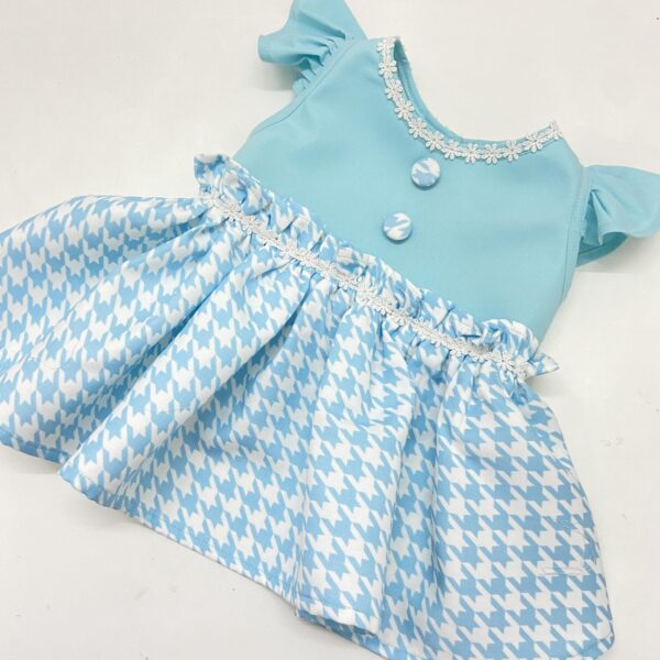 Blue Houndstooth School Girl dress 1