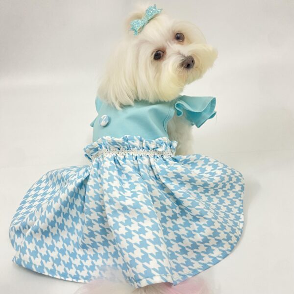 Blue Houndstooth School Girl dress 2