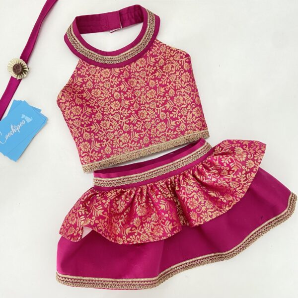 Fuchsia Flowers Lehenga Choli 1