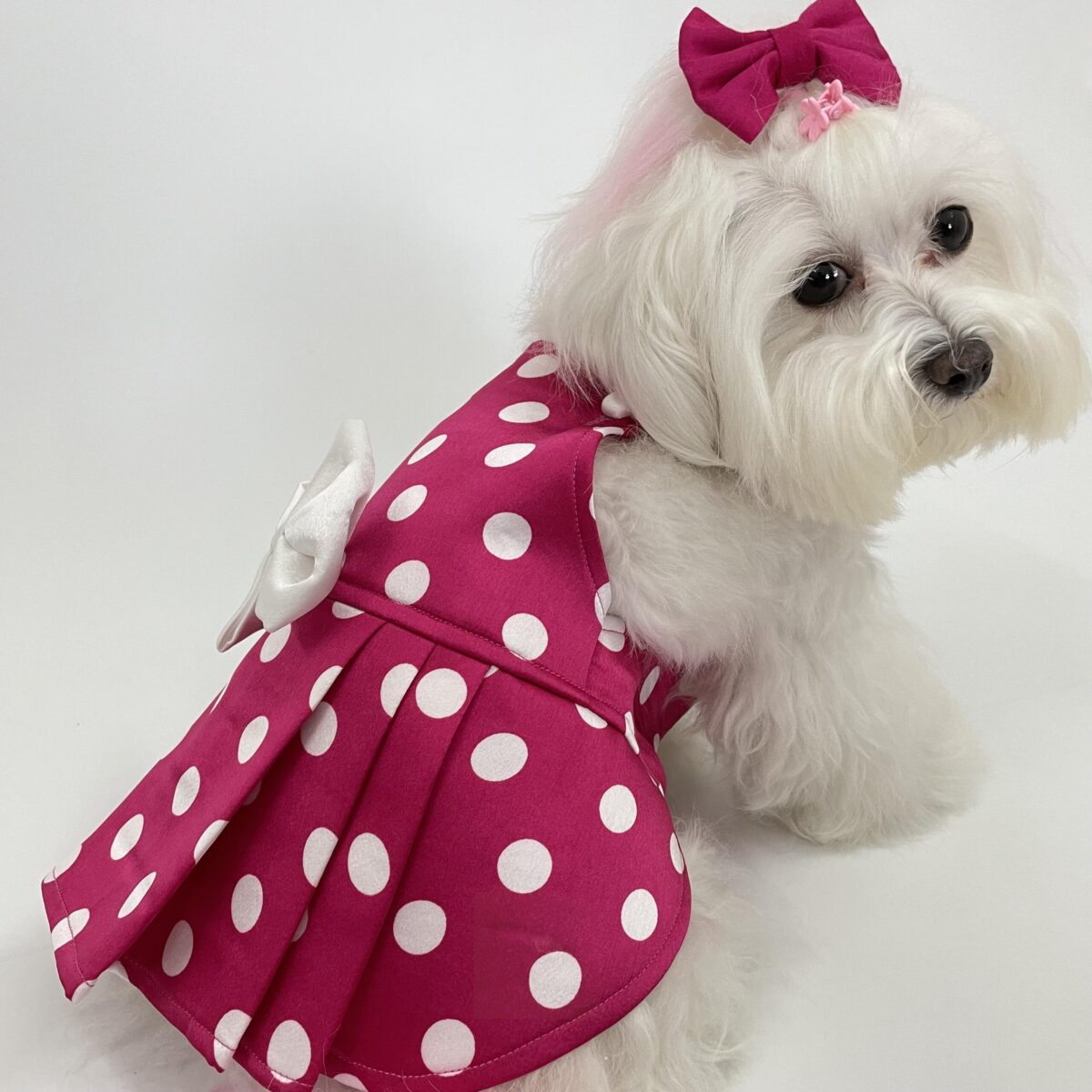 Pink Polka Jumper Dress 5