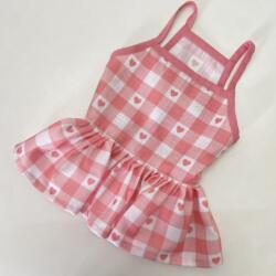 Baby Pink Love Checkered Short Dress